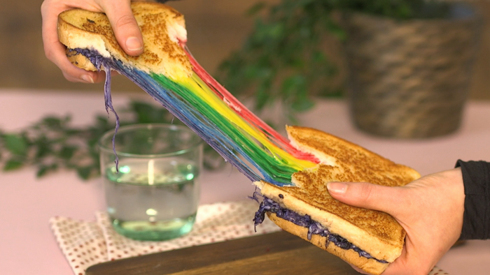 Rainbow grilled cheese