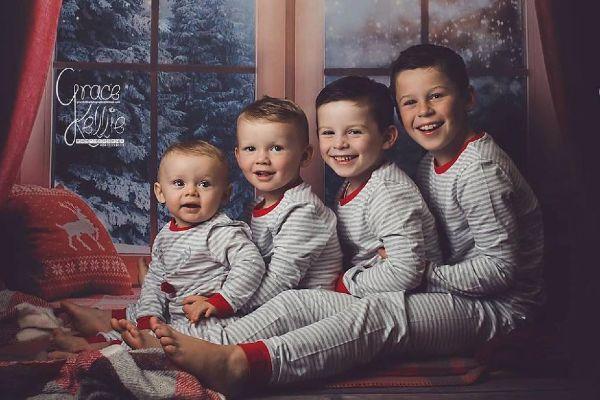Beautiful: The Rooney kids are adorably matching for their family Christmas card 
