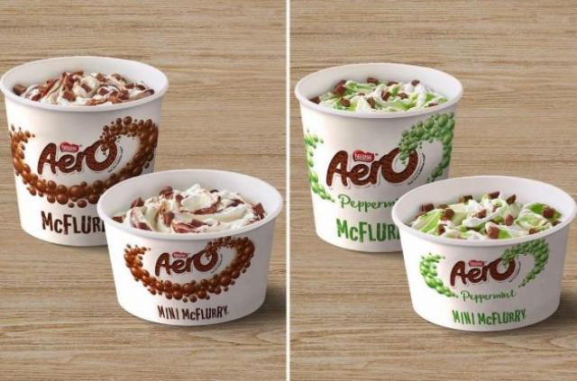 Drooling: McDonalds Aero and mint Aero McFlurry ice creams are BACK