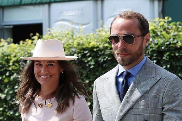 Pretty in Pink: Pippa Middleton arrives at Wimbledon in chic Stella McCartney dress