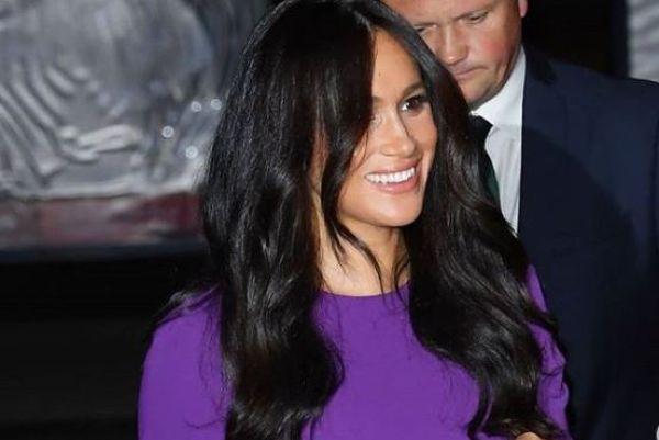 The Duchess of Sussex wore the most beautiful purple dress last night