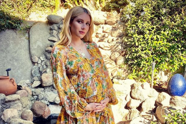 New-mum Emma Roberts shares first photo of her baby boy and reveals his name