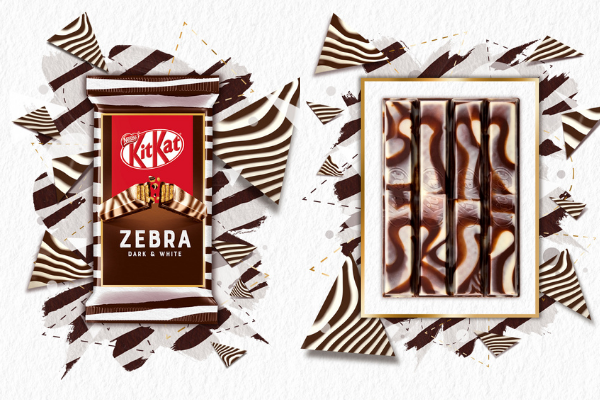 KitKat launch a zebra patterned bar with marbled dark and white chocolate