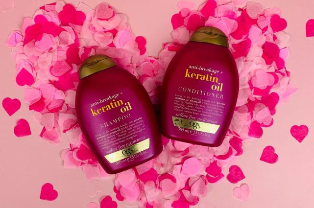 Don’t break up with your hair!  Show it some love with OGX Anti-Breakage + Keratin Oil range.