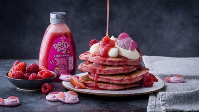 Your kids will adore these Percy Pig pink pancakes from M&S.
